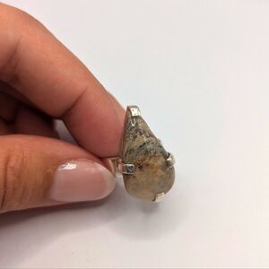 Size 6.5 silver and stone ring